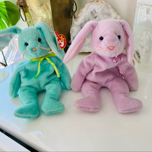 Vintage TY Original 1990s y2k Beanie Babies Stuffed Animal Toy Bunny Collection - Picture 1 of 3